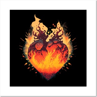 Burning Heart Posters and Art